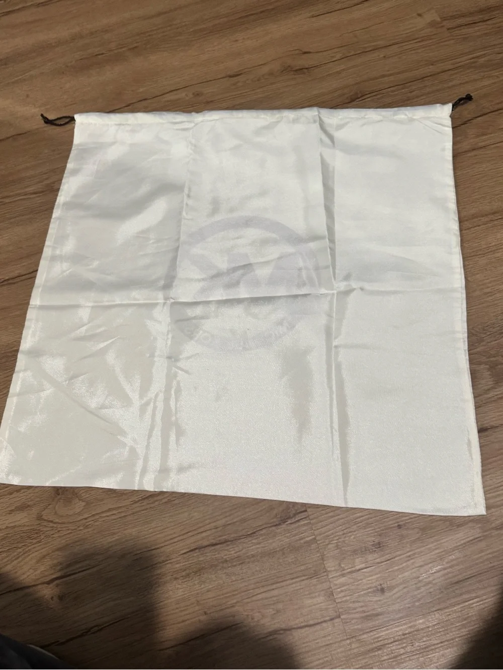 Michael Kors White Drawstring Dust Bag with Brown MK Logo